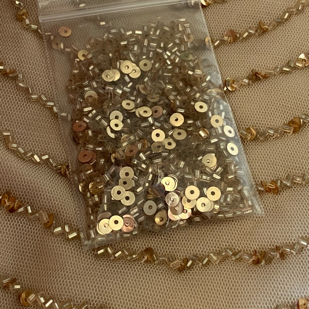 NEW Adrianna Papell Art Deco bag beads Champag
